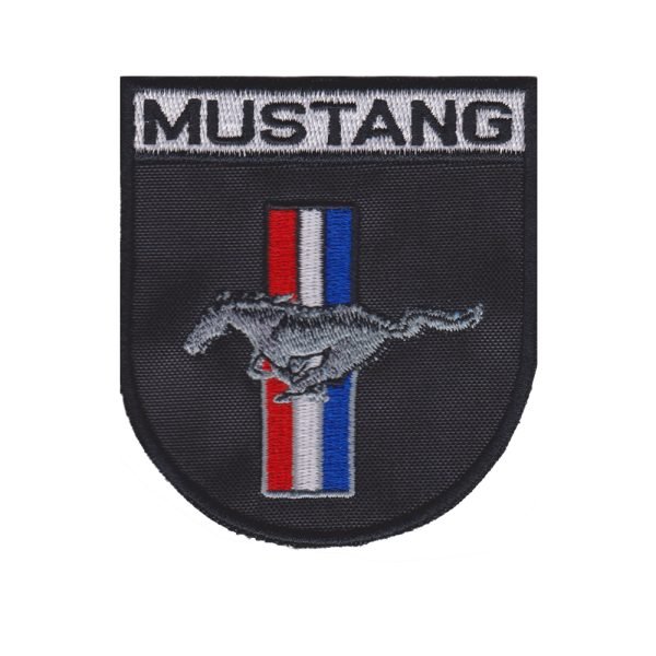 Parche bordado Ford Mustang escudo 7 x 8 cm.  [MA-125]