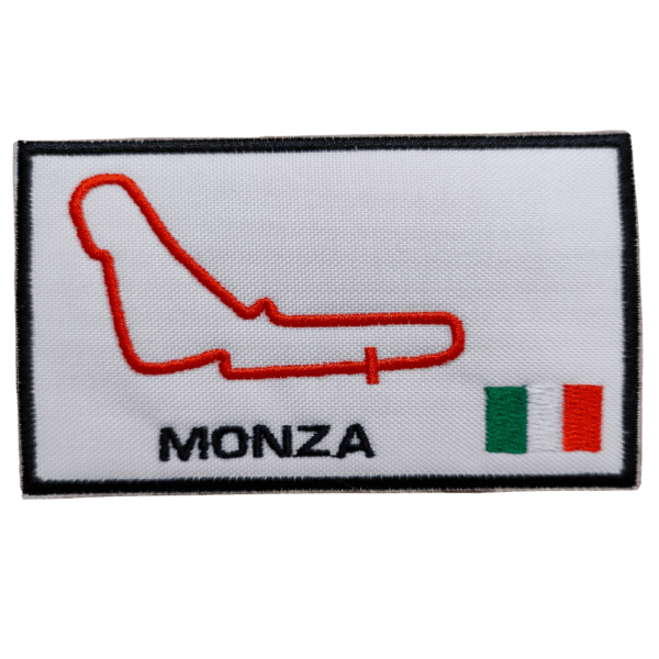 Parche bordado circuito de Monza 9,5 x 5,5 cm. (F1-010)