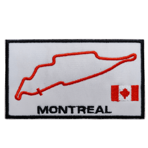 Parche bordado circuito de Montreal 9,5 x 5,5 cm. (F1-011)