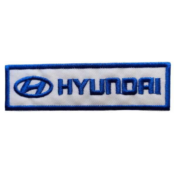 Parche bordado Hyundai 9 x 3 cm. (MA-435)